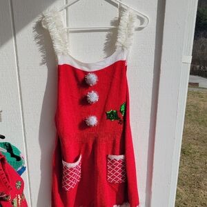 Chritmas Elf No Boundaries Red Holiday Costume Dress Or Apron Fun